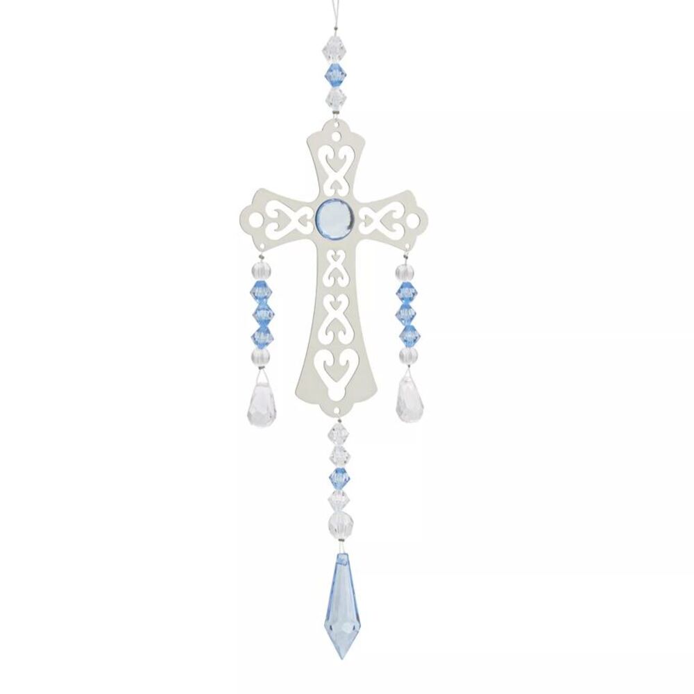 Sunflower Garden Birthstone Cross Suncatcher, December